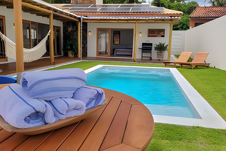 Heated pool with hydro and beach